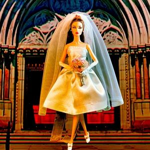 Custom wedding dress and veil for Poppy Parker or Barbie dolls